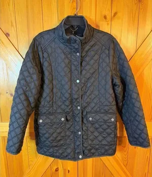 Lucky Brand Jacket Size XL Black Diamond Quilted Insulated Coat Zip Snap Front(6 thumbnail 1