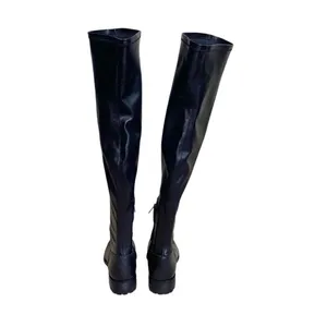 Sam Edelman Womens Remi Over The Knee Black Leather Lug Sole Grunge Boots Size 8 thumbnail 6