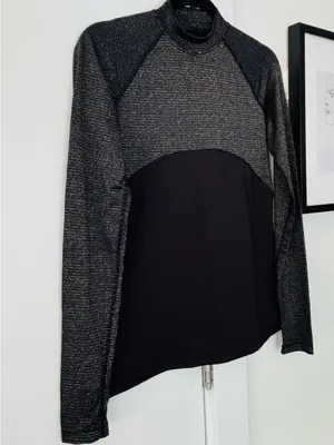 Women's Nike Pro Warm Long sleeve mockneck black/silver reflective top size M thumbnail 7
