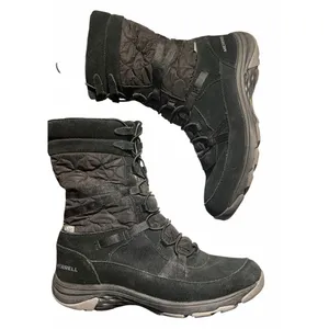 WOMAN'S MERRELL APPROACH TALL WEATHERPROOF BOOTS Rain Snow Boot US 8 Black Quilt thumbnail 2