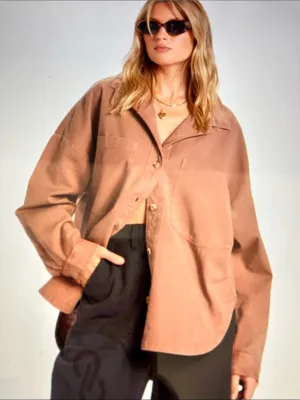 Ultra Flirt Utility Jacket Cotton in Brown Size Large thumbnail 3