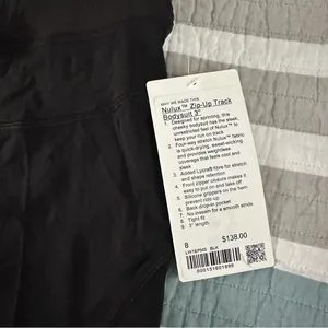 Lululemon Nulux Zip-Up Track Bodysuit 3" 8 Running Black NWT thumbnail 8