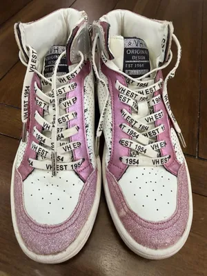 Vintage Havana Dream Pink Glitter High Top Sneakers Perforated Women's Size 6.5 thumbnail 1