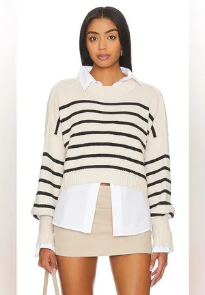 free people Easy Street Stripe Crop Pullover thumbnail 6