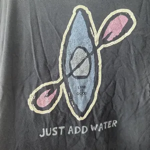 Life is Good TShirt Womens Small Blue Crusher Just Add Water Kayak Outdoors thumbnail 5