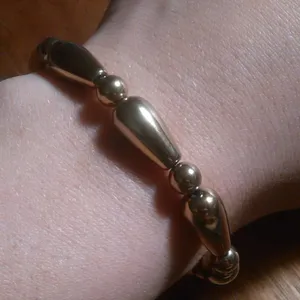Golden Color Hematite Beaded Stretch Bracelet thumbnail 9