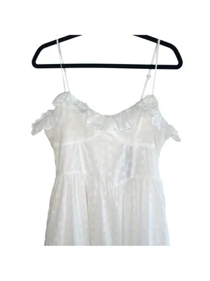 White lulus lace eyelet Spaghetti-Strap Midi Dress thumbnail 6