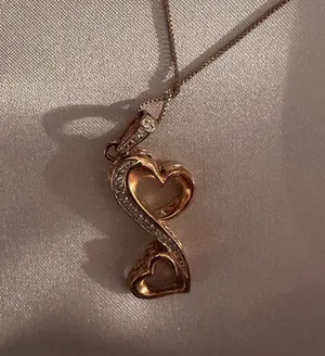 Rose Gold hearts necklace thumbnail 1