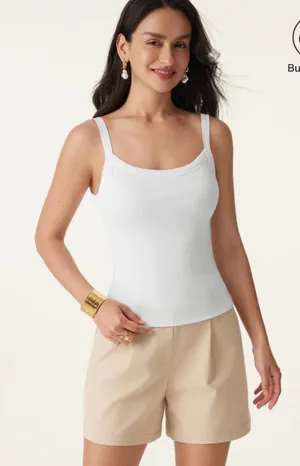 OGL White Ribbed Tank Top Womens Size M Scoop Neck Casual Basic Sleeveless thumbnail 1
