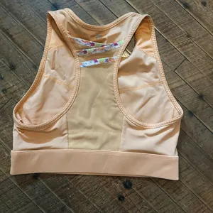 Fabletics Orange high neck XS athleisure wireless sports bra thumbnail 2