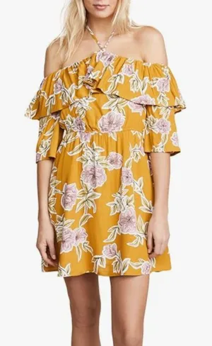 Cupcakes‎ & Cashmere Fonda Ruffle Detail Floral Print Mini Dress Halter Neck XS thumbnail 1
