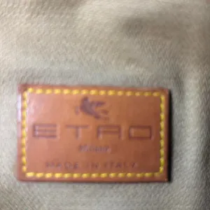 Vintage ETRO Milano Paisley Barrel Bag Leather Trim Shoulder Handbag Italy thumbnail 5