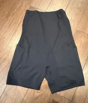 High-Waist Black Women’s Maternity Compression 6” Bike Shorts - C27-168 thumbnail 1