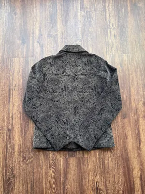 Women’s Hannah Black and Brown Paisley Button Up Retro Corduroy Jacket - Size S thumbnail 6