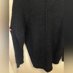 Free People Black Wool Alpaca Blend V-Neck‎ Oversized Sweater Size XS thumbnail 7