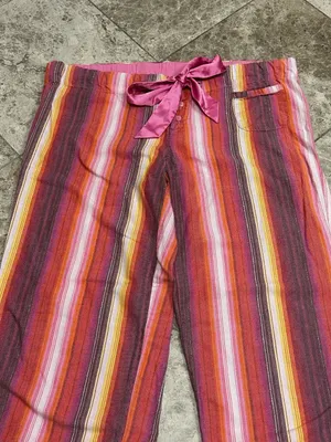 Y2K PINK Victoria’s Secret Pajama Pants Womens Striped Cotton Blend Drawstring S thumbnail 4