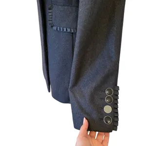 Betsey Johnson Wool Longline Coat In Dark Grey Size 8 thumbnail 8