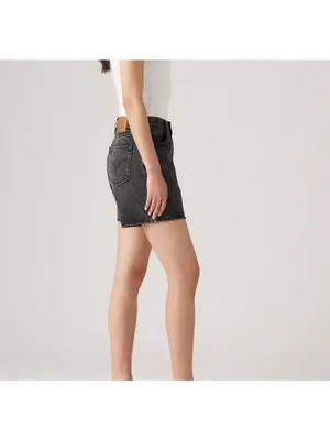 New Levi's Size 23 Premium High Rise Baggy Women's Shorts My Phone Black thumbnail 3