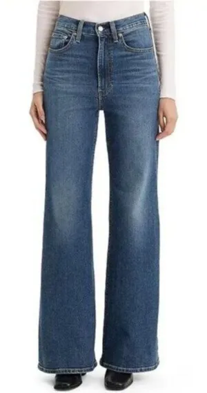 Levi's Ribcage Bell Bottom Jeans 27x32 Dark Wash thumbnail 1