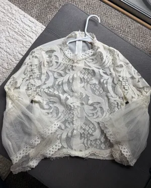 White lace blouse S thumbnail 1