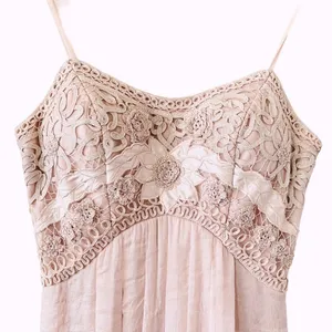 SUE WONG Crochet Blush Cocktail Mini Dress Size 0 thumbnail 7