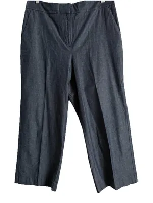 Ann Taylor Chambray Wide Leg Crop Pants Women's Size 10 Business Casual Travel‎ thumbnail 1