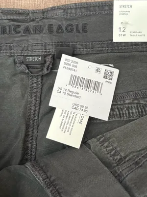 American Eagle Stretch High Waist Stovepipe Pants Womens Size Reg Gray Black NEW thumbnail 6
