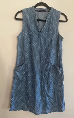 Tommy Hilfiger Cotton Chambray Polka Dot Mini Shift Dress 8 Coastal Euro Summer thumbnail 1