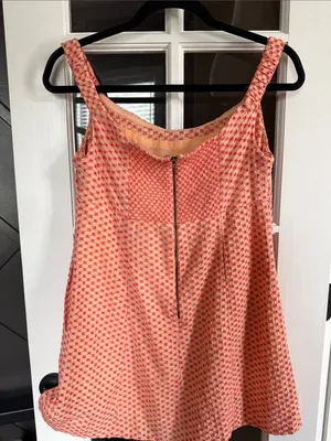 FREE PEOPLE Berry Kiss Peach Mini Dress Medium Boho Coquette Feminine thumbnail 6