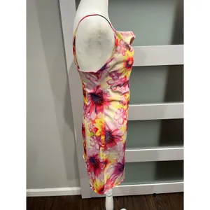 Urban Outfitters Floral Cowl Neck Mini Slip Dress Pink Yellow Orange Small thumbnail 2