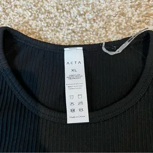 NWT Acta Ribbed Seamless Long Sleeve Shirt in Black Size XL thumbnail 5
