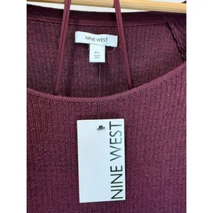 Nine West Burgundy Blend Ribbed Knit Dress SzXL NWT thumbnail 5