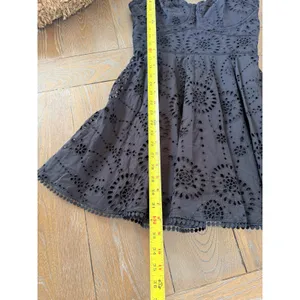 Zara Eyelet Bustier Mini Dress Womens Black Medium Cotton Smocked Back‎ LBD thumbnail 6