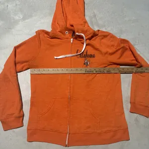 Vintage 1980s OSU Oklahoma State Cowboys Full Zip Hoodie SZ XL Orange thumbnail 5