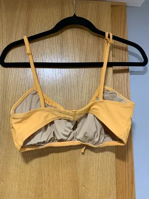 Set of 2 Old Navy Black Ruched Tie-Front Bikini Top Black and Orange - Size M thumbnail 6