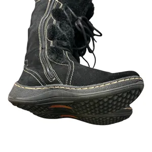 Baretraps Elicia Black Leather Mid-Calf Wedge Boots — Women’s 7M thumbnail 10