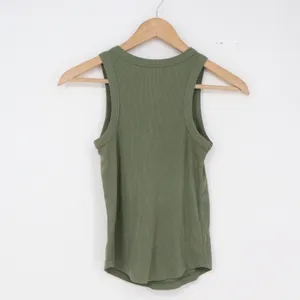 SO Tank Top Womens S Ribbed Olive Green Sleeveless Curved Hem Excellent thumbnail 4