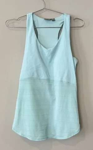 Athleta Blue Shelf Bra Tank Top Side Zipper Pocket Women's Medium 2684 thumbnail 1