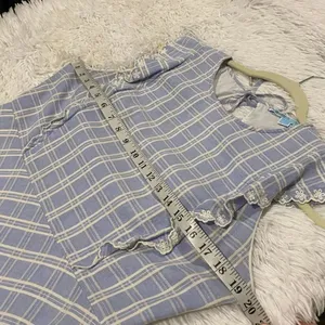 Draper James Linen Embroidered Dress in Blue White Size 14 thumbnail 4