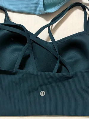 NWT size 8 indochine blue lululemon like a cloud bra b c cup ribbed long line thumbnail 2