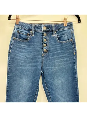 Aeropostale Button Fly Flex Effects Super High Rise Crop Jeans Size 25 thumbnail 2