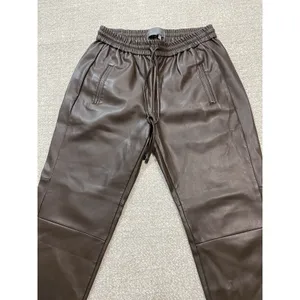 Anthropologie Ankle Pants Brown Faux Leather Drawstring Pockets Women's XS thumbnail 14