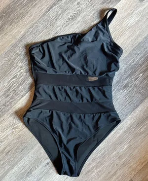 Blooming Jelly Black One Shoulder One Piece Swimsuit Size L thumbnail 1