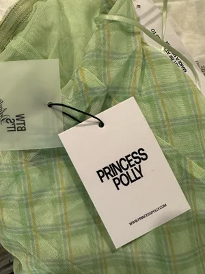 Princess Polly no comparison necktie strapless top green plaid thumbnail 3