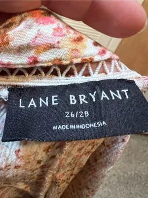 Lane Bryant Womens Plus Sz 26/28 Peasant Blouse Batwing Square Neck Ditsy Floral thumbnail 9