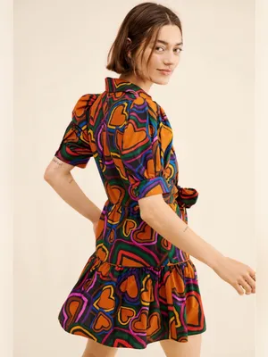 FARM‎ Rio Short-Sleeve Bow-Front Mini Dress size medium thumbnail 2