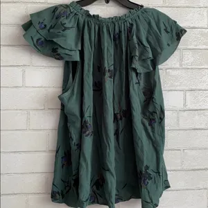 A New Day Ruffle Sleeve Teal Blouse thumbnail 5