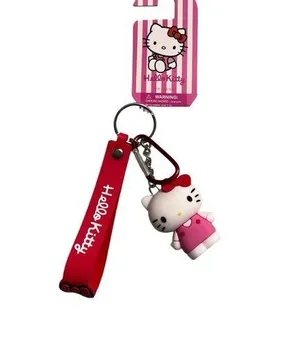 Hello Kitty Keychain with Red and Pink Accents NWT Sanrio thumbnail 1