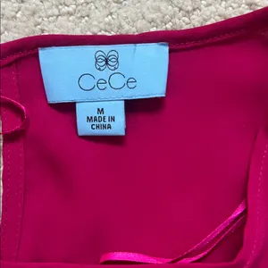 CeCe Vibrant Fuchsia Ruffle Blouse thumbnail 2