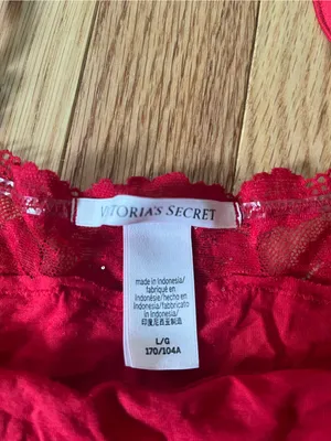 Victoria's Secret Red Lace Cami Crop Tank Top Large Sleep Lounge Pajama Romantic thumbnail 5